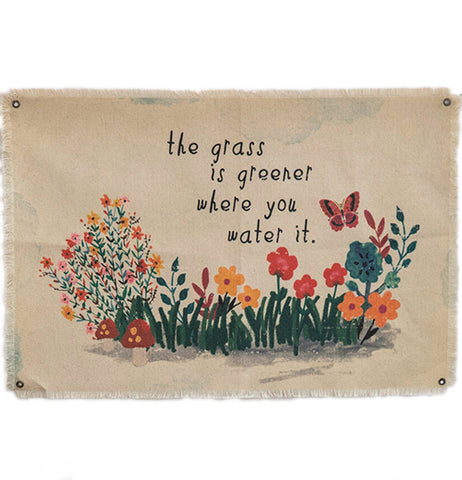 Canvas Tapestry "The Grass Is Greener"