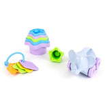 The Baby Toy Starter Set features first keys, stacking cups, and pulling elephants. 