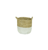 White Dipped Seagrass Hampers w Handles