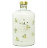 Bubble bath is a white bottle with a gold lid and says "Chapter 17 Lollia Wish Sugared Pastille Bubbling Bath."