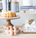 White Mango Wood Pedestal Tray