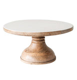 White Mango Wood Pedestal Tray