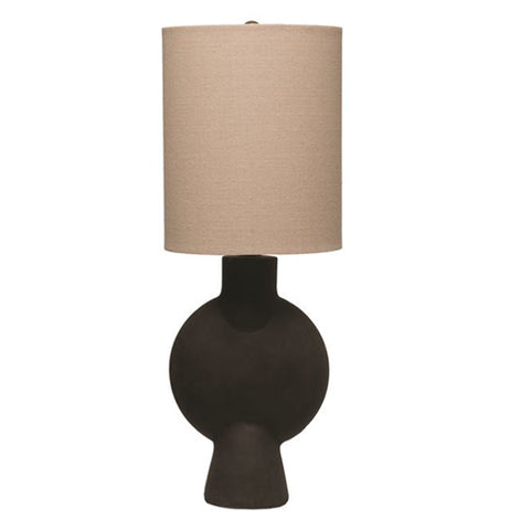 Matte Black Terracotta Table Lamp