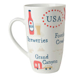 America Mug with famous USA icons