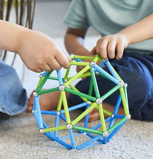 Color Magnetic Construction Set 35 pcs, Green &amp; Blue