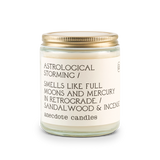 Astrological Storming (Sandalwood & Incense) Candle: 7.8 oz Glass Jar