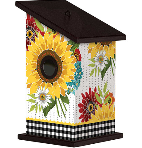 Sunflower Checks Birdhouse