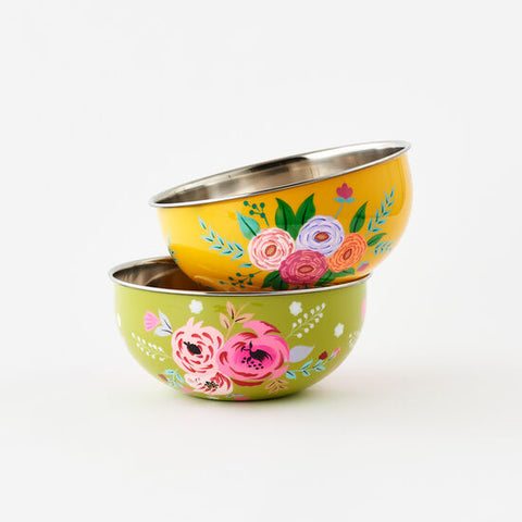 Hand Painted Floral Salad Bowl
