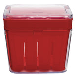 berry basket is red with a clear lid