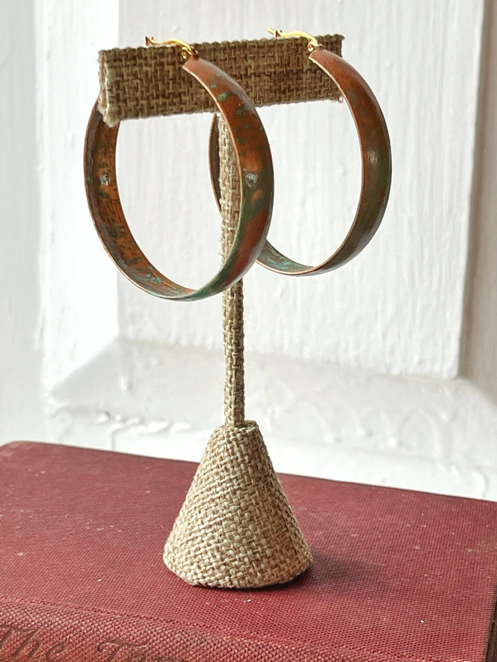 Hand-Painted Patina Hoop Earrings