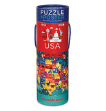 Carrying case for a 200 piece puzzle of the USA.
