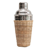 Cocktail Shaker, Stainless Steel, Rattan Sleeve