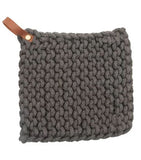 Crocheted Pot Holder with Leather Loop