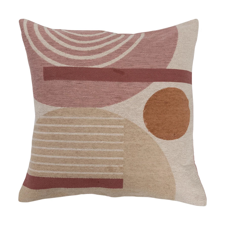Abstract Geometric Design Jacquard Print Pillow