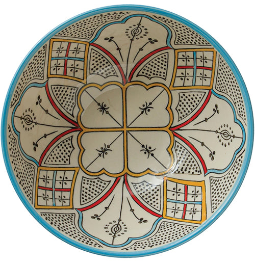 Hand Painted Bowl with Multicolor Pattern
