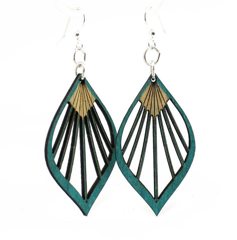 Fan Leaf Palm Earrings: Teal