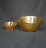 Vintage Fostoria 'Sorrento' Amber Glass Chip and Dip set