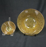 Vintage Fostoria 'Sorrento' Amber Glass Chip and Dip set