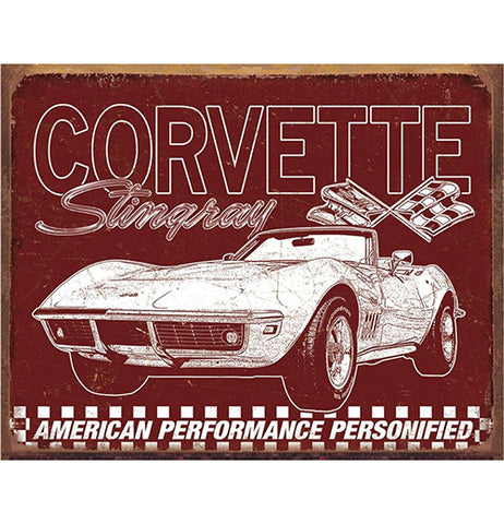 Corvette Stingray Tin Sign