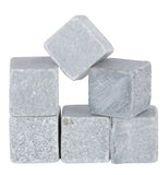 Grey soapstone cubes.