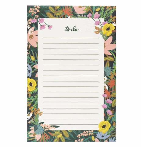 Rifle Paper Co.-Notebook Havana has tearaway pages featuring a colorful plant pattern with a tropical look. 