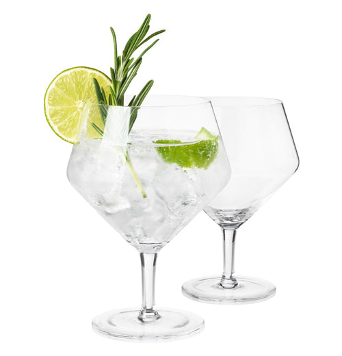 "Raye Angled Crystal" Gin &amp; Tonic Glasses (Set of 2)