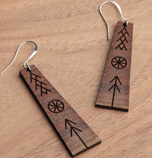 Peace Wood Earrings