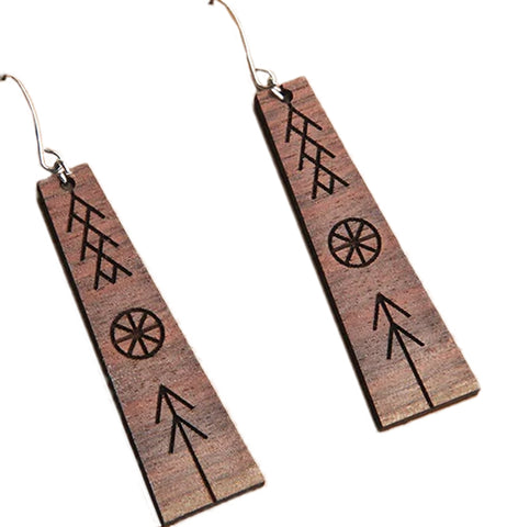 Peace Wood Earrings