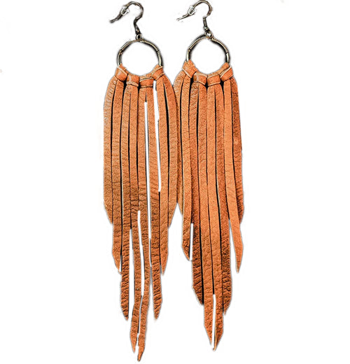Signature Fringe Earrings, Taupe