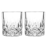 Two clear 'Admiral' Crystal Tumblers are made and shaped of glass.