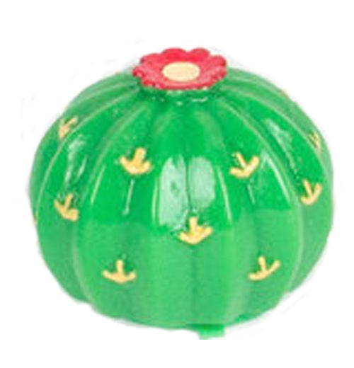 This lip balm container is shaped like a ball cactus. 