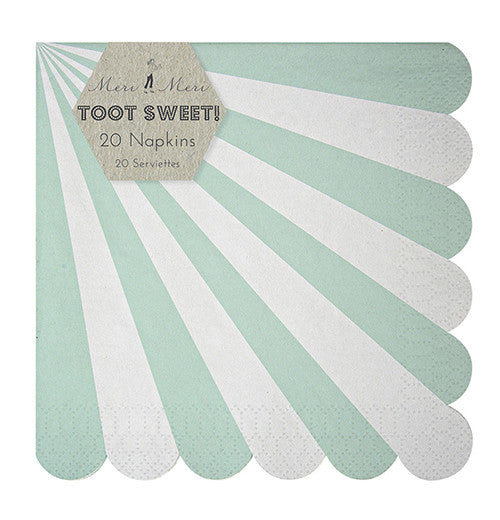 Meri Meri Toot Sweet Aqua Stripe Napkins