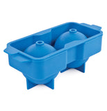 Blue ice tray that is balloon shaped.
