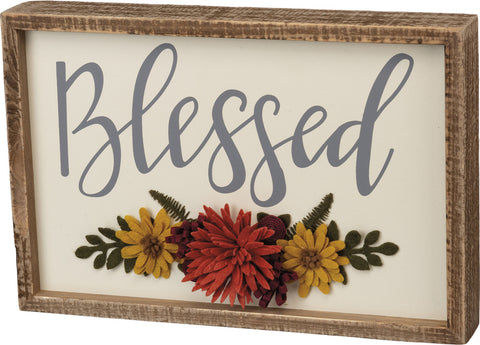 "Blessed" Inset Box Sign