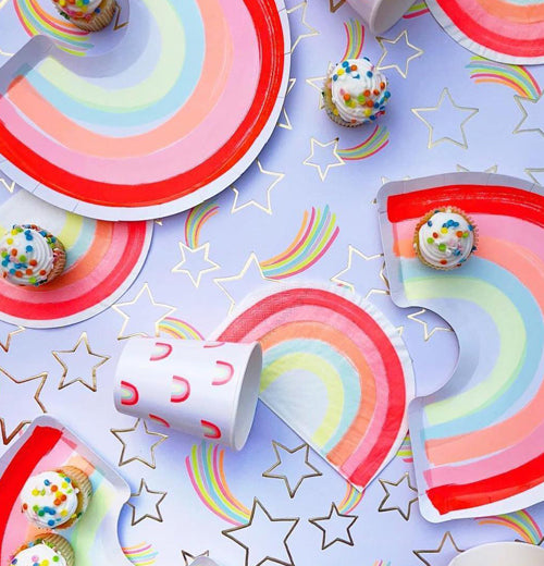 Set of 12 Rainbow Paper Plates