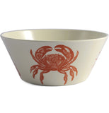 White bowl with a red crab.