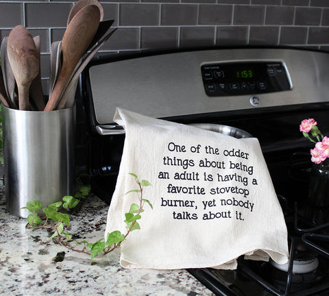 "Favorite Stovetop Burner" Tea Towel