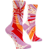 Women's Crew Socks, "Super Power"