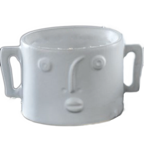 "Nala" White Ceramic Planter Vase