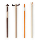 Set of 4 different woodland animal pencils.